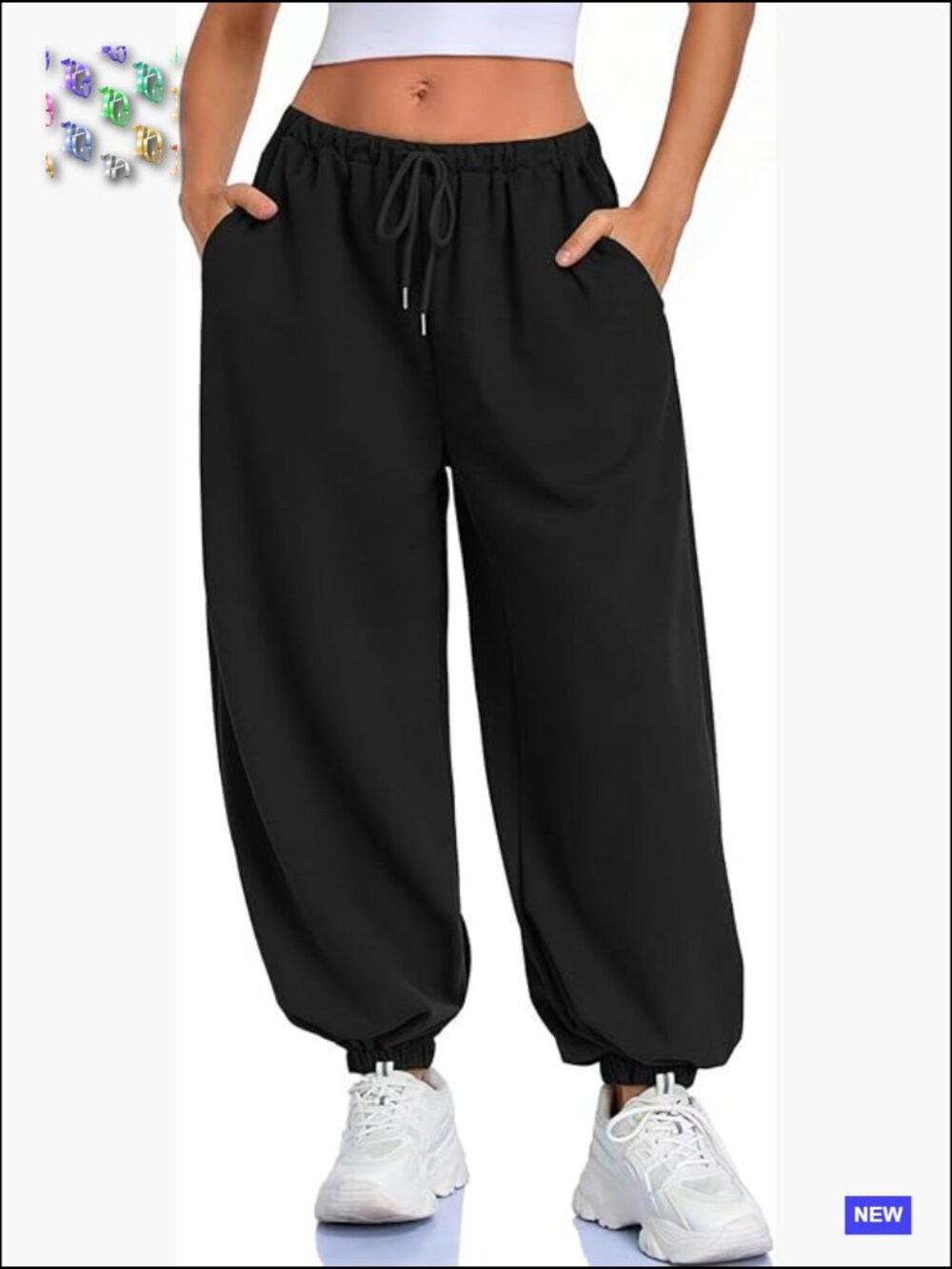 Baggy Balloon Pants Elastic Waist Wide Leg Barrel Pants Joggers Lounge Pants
